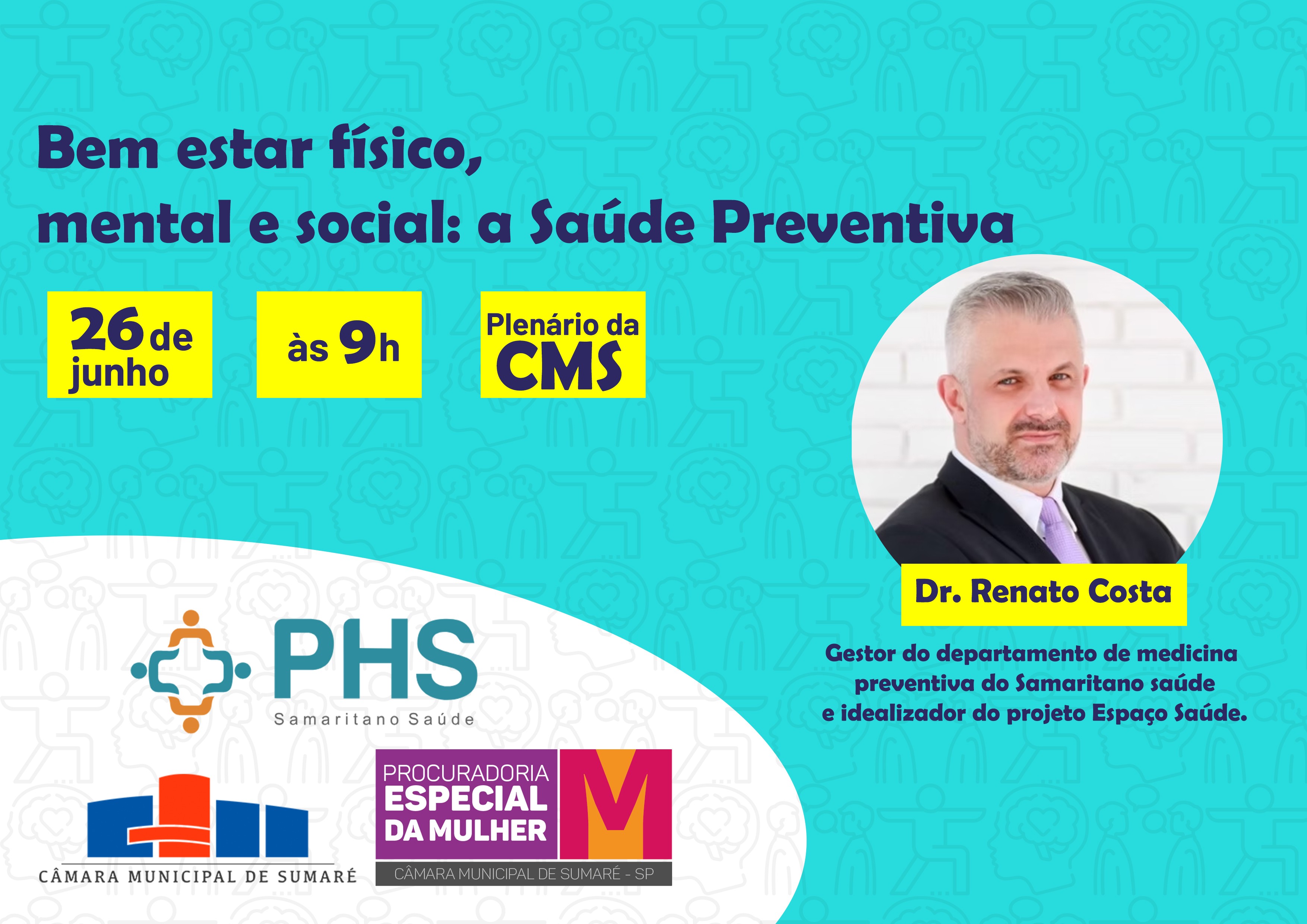 Saúde preventiva é tema de palestra na Câmara