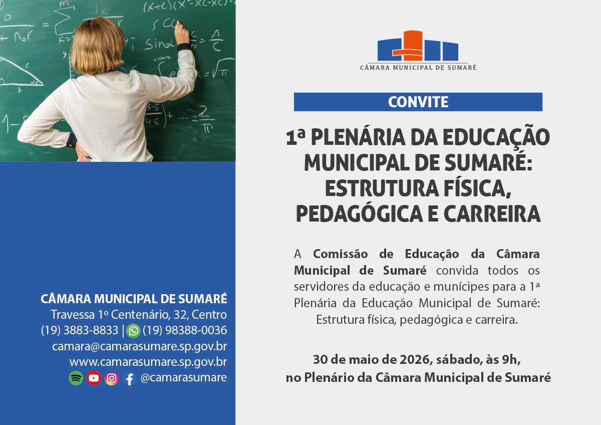 Comissão de Educação promove 1ª Plenária Municipal neste sábado em Sumaré
